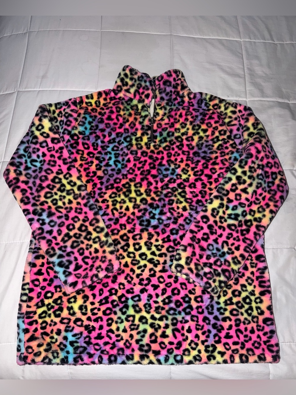 Lisa Frank Rainbow Leopard Print Soft Fleece Pullover - 2X-3X